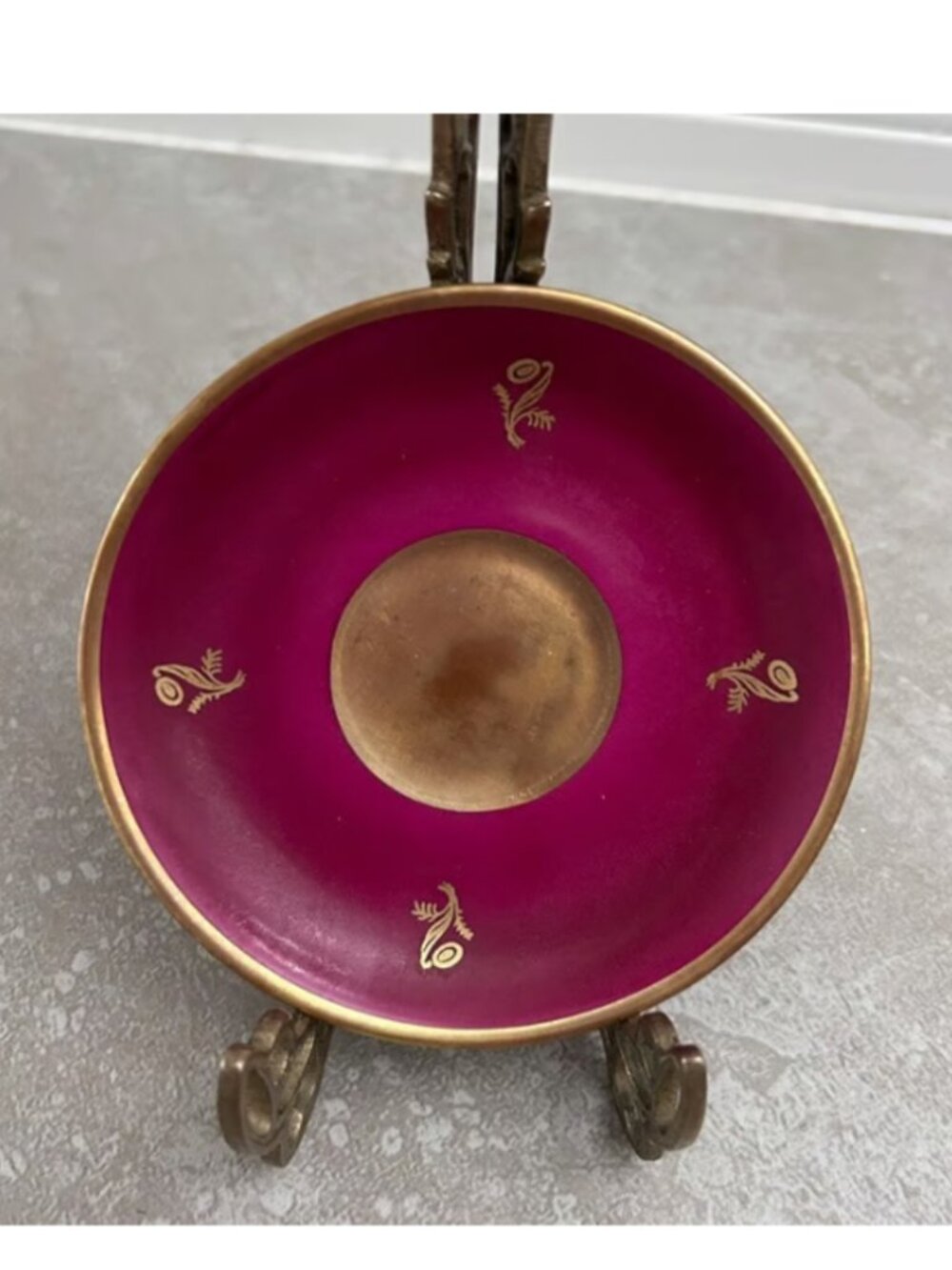 Antique Swedish Maroon 4" Saucer Plate KP Karlskrona 'Hald' Sweden